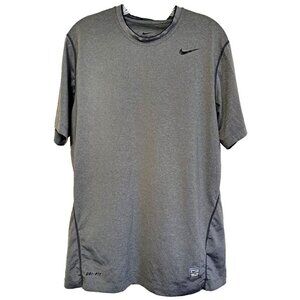 Nike Pro Combat Dri-Fit Men's L Short Sleeve Fitted Gray T-Shirt